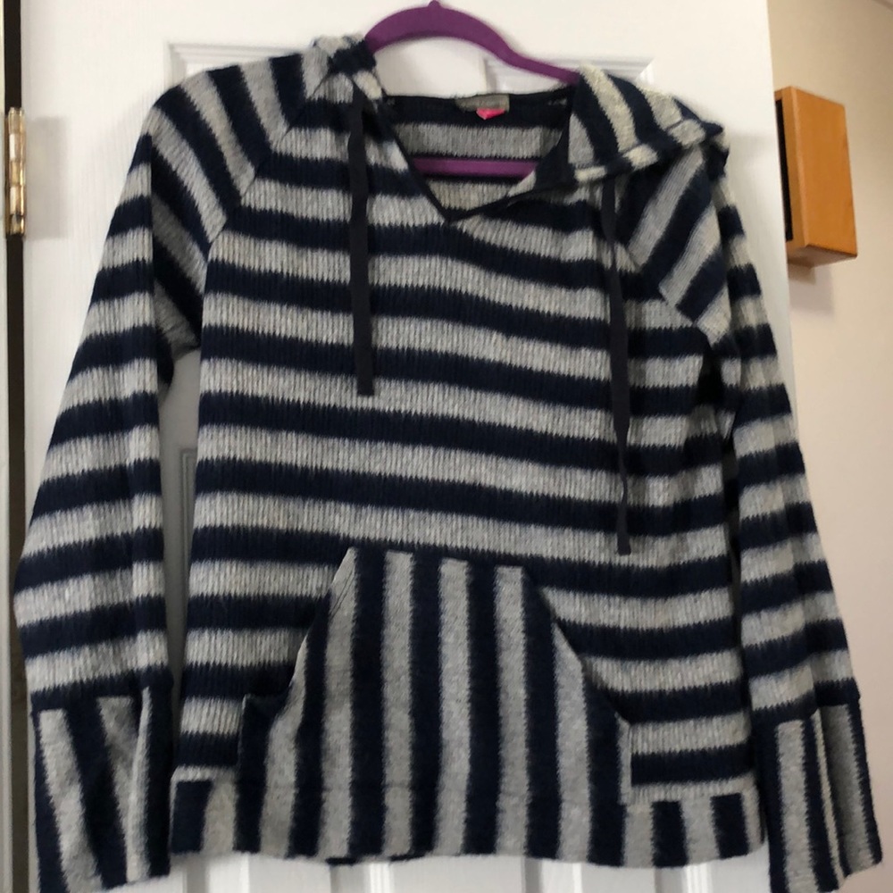 Vince Camuto hooded striped sweater
